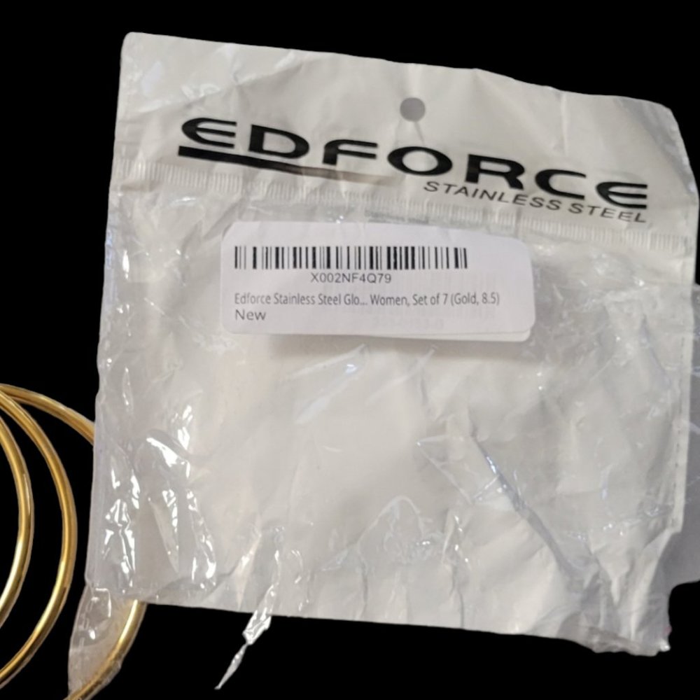 Edforce Stainless Steel Glossy Thin Round Bangle Bracelet Set for Women 7ct